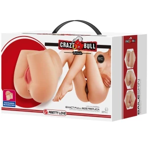 CRAZY BULL - VIBRATORE POSTERIORE ROLONDA CON VAGINA E ANO NATURALI REALISTICI